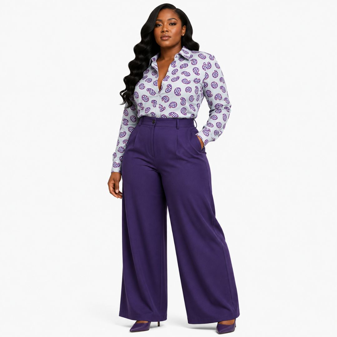Purple Paisley Print Fabric Set
